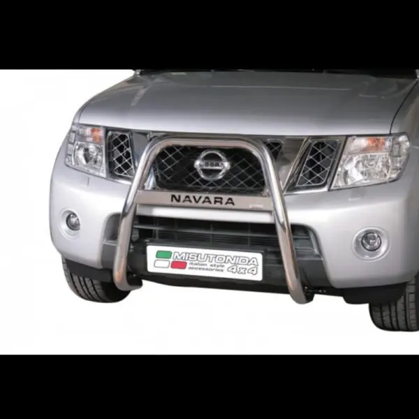 Nissan Navara 2010 etupuskurin suojarauta korkea kaiverruksella www.valoraudat.com