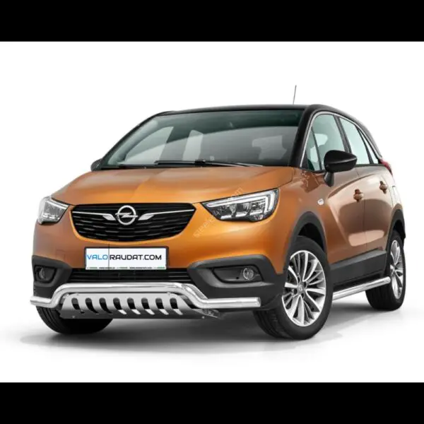 Opel Crossland X 2017 etupuskurin suojarauta alleajosuojalla www.valoraudat.com
