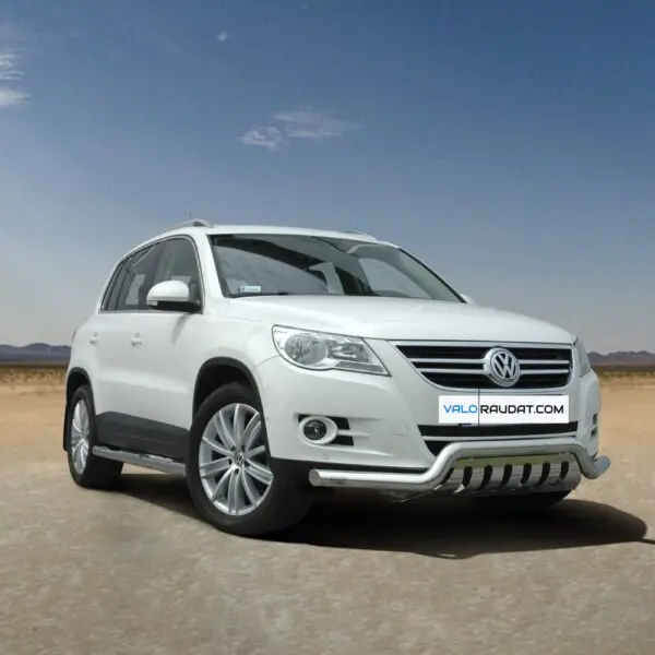 Volkswagen Tiguan 2007 2016 etupuskurin suojarauta alleajosuojalla www.valoraudat.com